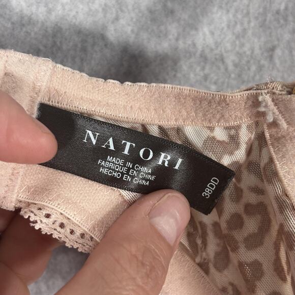 Natori 16120 Bra 38DD Pink Leopard Animal Lace Trim Underwire Lightly Padded - Picture 9 of 12